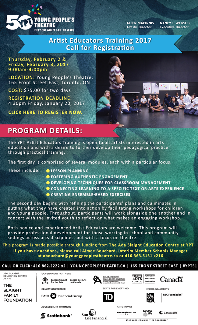 Artist Educators Training Poster